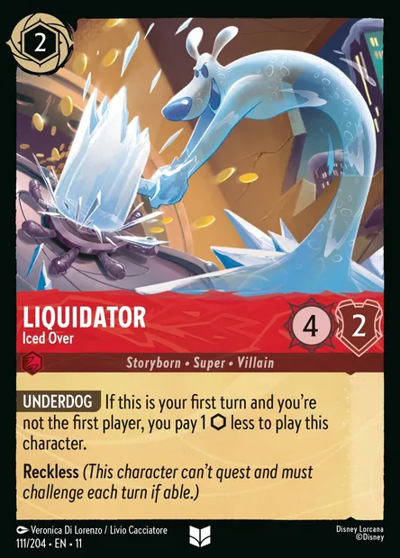Liquidator - Iced Over, Disney Lorcana card CH11-111 — Winterspell set