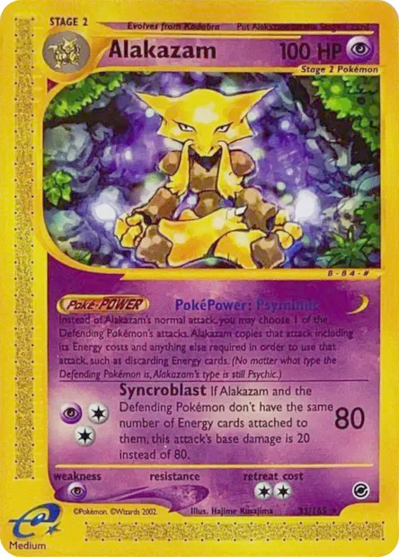 Alakazam, Pokémon card ERR 033 — Pokémon Misprints set
