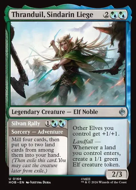 Thranduil, Sindarin Liege // Silvan Rally, Magic card HOB 166 — The Hobbit set