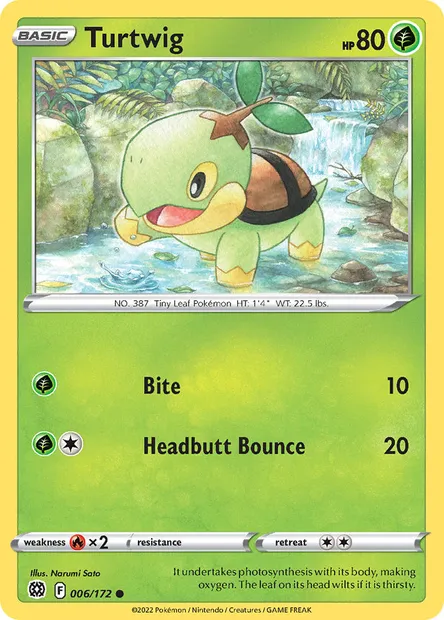 Turtwig, Pokémon card BRS 006 — Brilliant Stars set