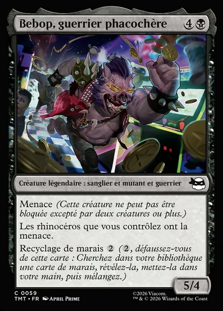 Bebop, guerrier phacochère, carte Magic TMT 59 — extension Teenage Mutant Ninja Turtles