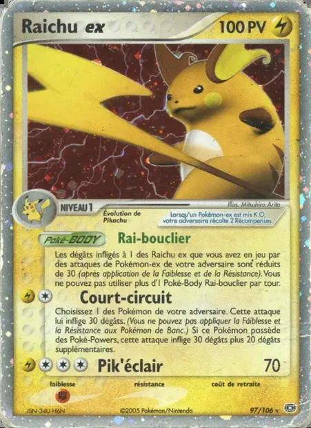 Raichu ex, carte Pokémon EM 97 — extension EX Émeraude