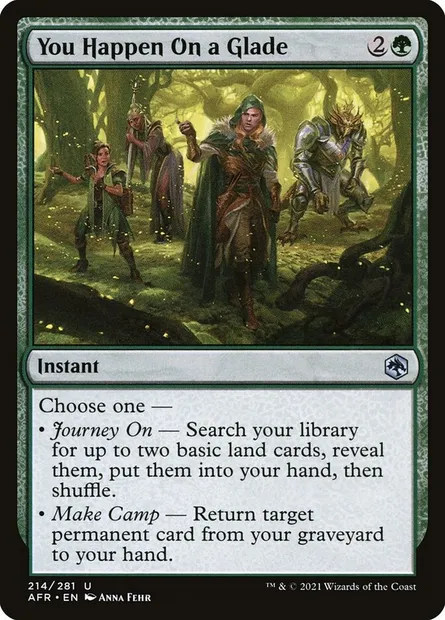 You Happen On a Glade, Magic card AFR 214 — Adventures in the Forgotten Realms set