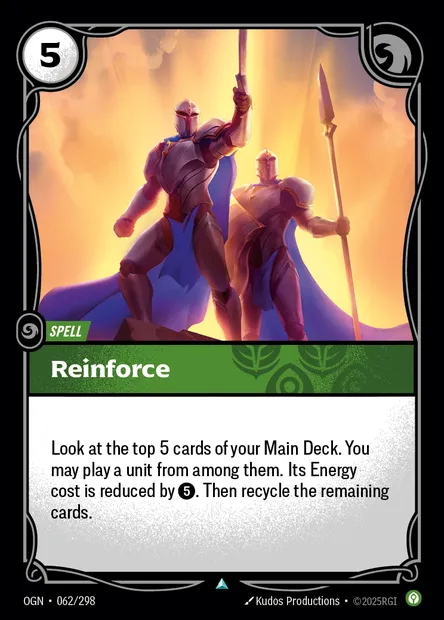 Reinforce, carte Riftbound OGN 062 — extension Origins