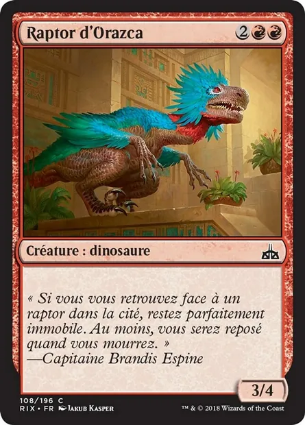 Raptor d'Orazca, carte Magic RIX 108 — extension Les combattants d'Ixalan