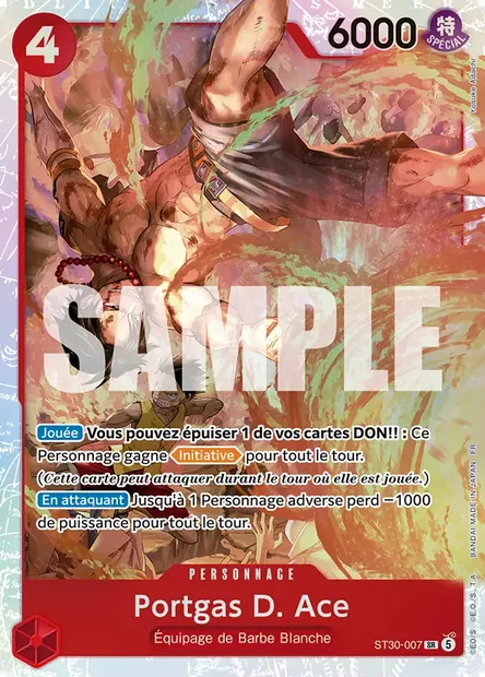 Portgas D. Ace, carte One Piece ST30-007 — extension LUFFY ET ACE