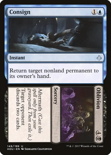 Consign // Oblivion, Magic card HOU 149 — Hour of Devastation set