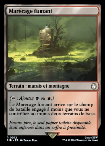 Marécage fumant, carte Magic PIP 292 — extension Fallout