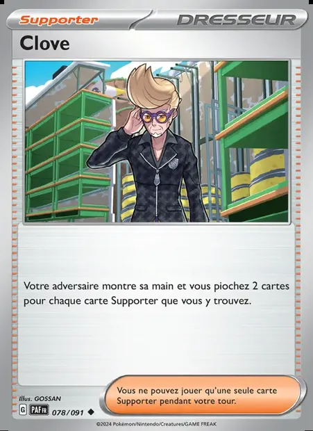 Clove, carte Pokémon PAF 078 — extension Destinées de Paldea