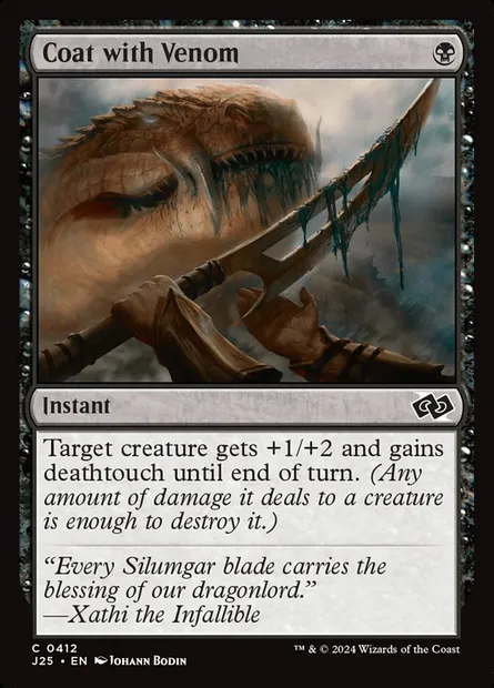 Coat with Venom, Magic card J25 412 — Foundations Jumpstart set