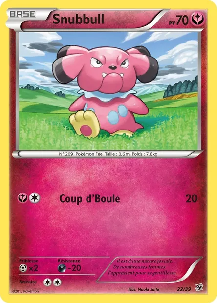 Snubbull, carte Pokémon KSS 22 — extension Bienvenue à Kalos