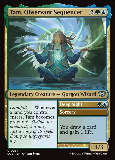 Tam, Observant Sequencer // Deep Sight, Magic card SOS 237 — Secrets of Strixhaven set