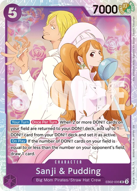 Sanji & Pudding, One Piece card EB02-035 — Anime 25th Collection set