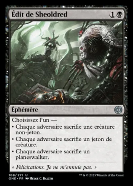 Édit de Sheoldred, carte Magic ONE 108 — extension Tous Phyrexians