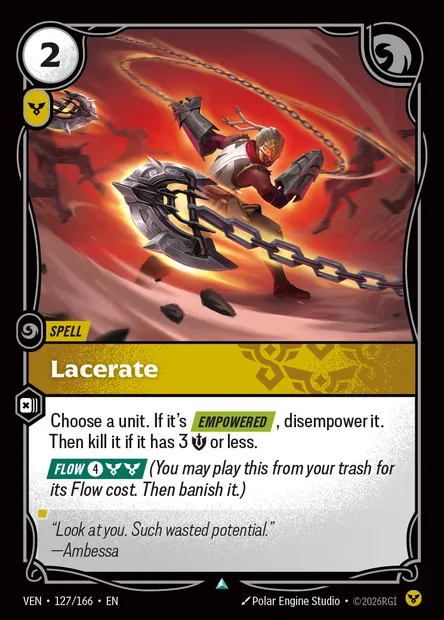 Lacerate, carte Riftbound VEN 127 — extension Vendetta