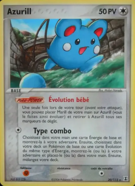 Azurill, carte Pokémon DS 20 — extension EX Espèces Delta