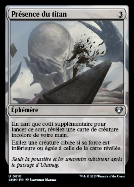 Présence du titan, carte Magic CMM 810 — extension Commander Masters