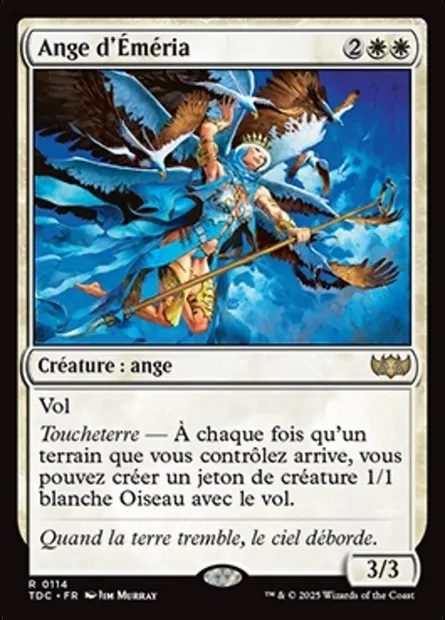 Ange d'Éméria, carte Magic TDC 114 — extension Tarkir: Dragonstorm Commander
