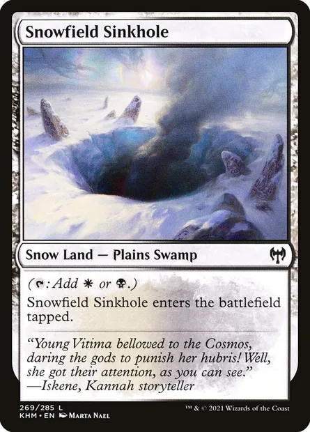 Snowfield Sinkhole, Magic card KHM 269 — Kaldheim set