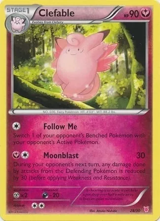 Clefable, Pokémon card TK7B 028 — XY Trainer Kit: Wigglytuff set