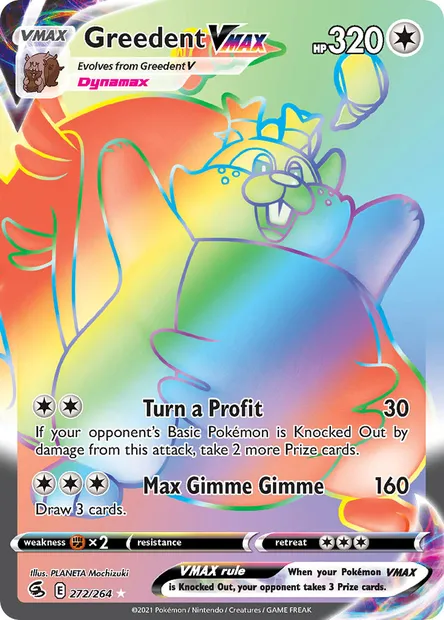 Greedent VMAX, Pokémon card FST 272 — Fusion Strike set