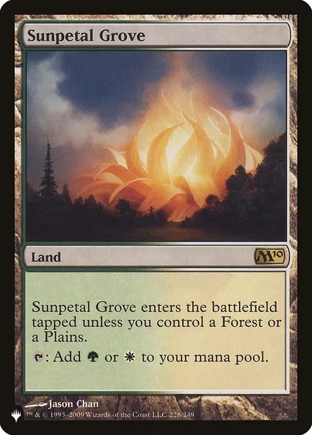 Sunpetal Grove, Magic card PLST M10-228 — The List set