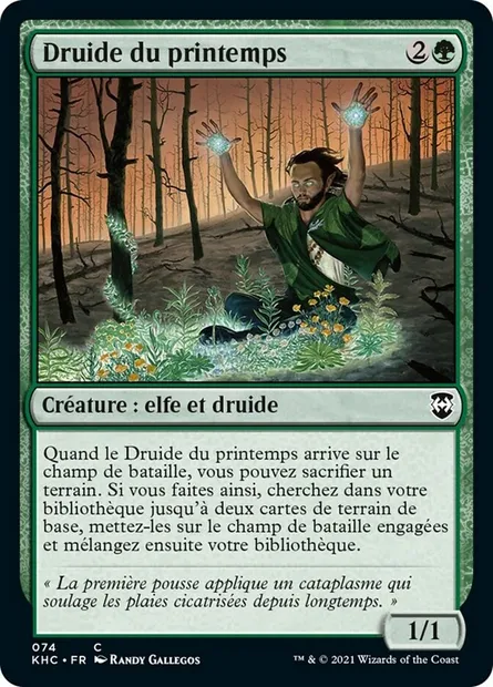 Druide du printemps, carte Magic KHC 74 — extension Kaldheim Commander