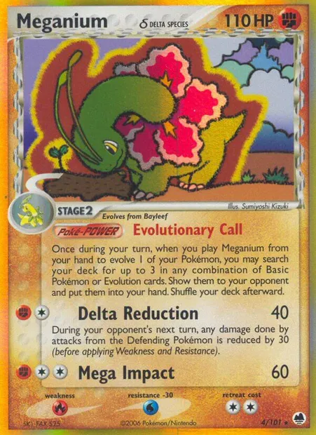 Meganium δ, Pokémon card DF 4 — Dragon Frontiers set