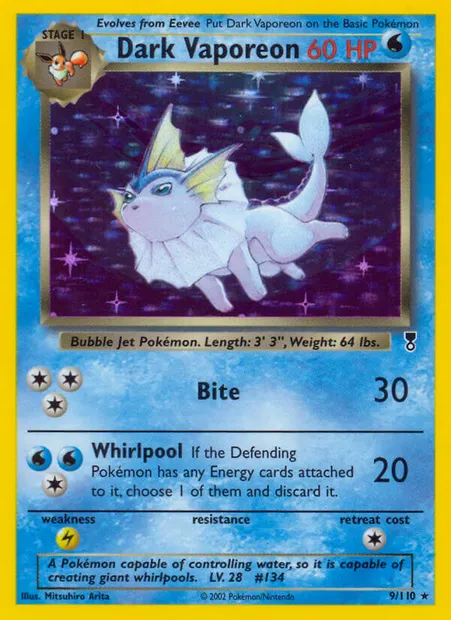 Dark Vaporeon, Pokémon card LC 9 — Legendary Collection set