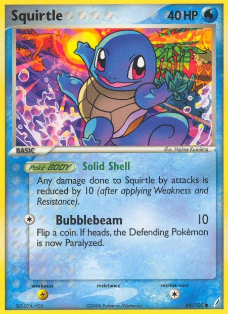 Squirtle, Pokémon card CG 64 — Crystal Guardians set