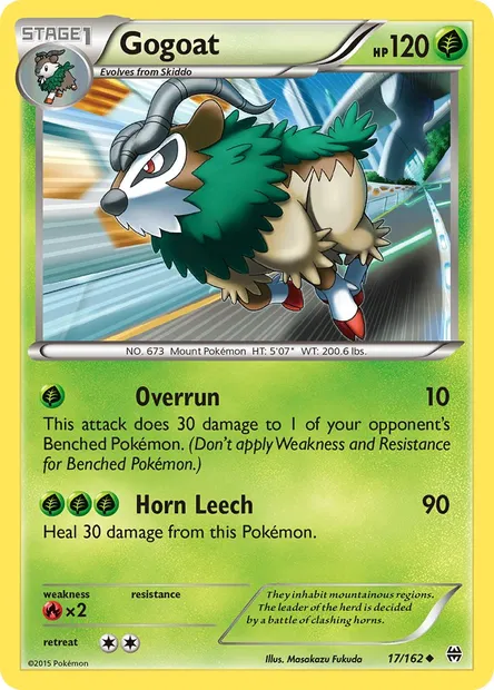 Gogoat, Pokémon card BKT 17 — BREAKthrough set