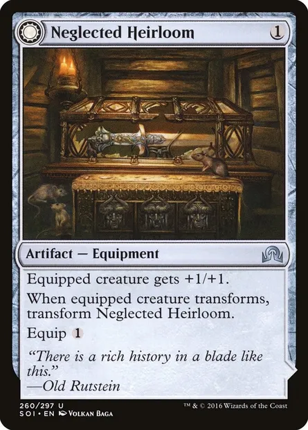 Neglected Heirloom // Ashmouth Blade, Magic card SOI 260 — Shadows over Innistrad set