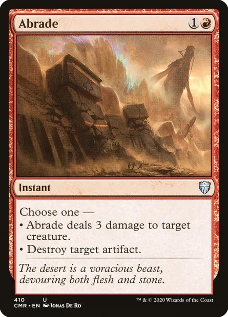 Abrade, Magic card CMR 410 — Commander Legends set