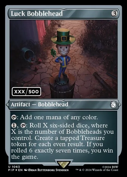 Luck Bobblehead, Magic card PIP 1063 — Fallout set