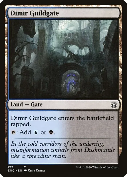 Dimir Guildgate, Magic card ZNC 127 — Zendikar Rising Commander set