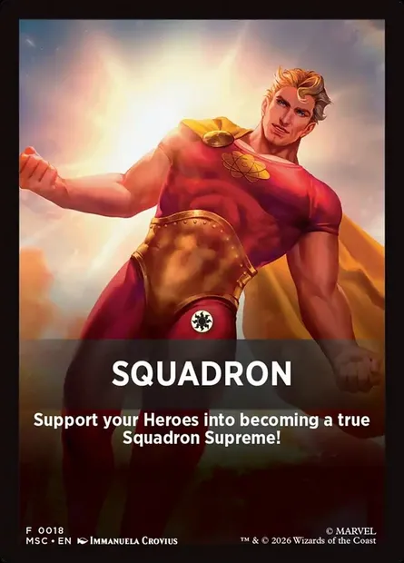 Squadron, carte Magic FMSC 18 — extension Marvel Super Heroes Jumpstart Front Cards