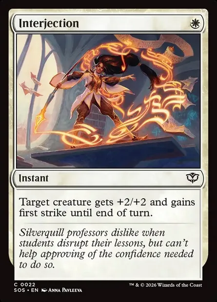 Interjection, Magic card SOS 22 — Secrets of Strixhaven set