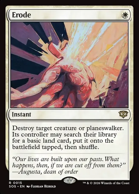 Erode, Magic card SOS 15 — Secrets of Strixhaven set