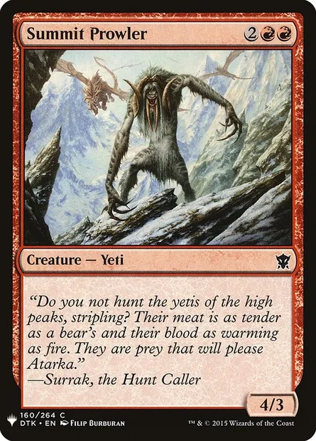 Summit Prowler, Magic card PLST DTK-160 — The List set