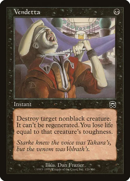 Vendetta, carte Magic MMQ 170 — extension Masques de Mercadia