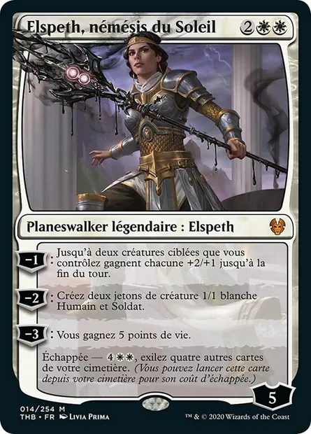 Elspeth, némésis du Soleil, carte Magic THB 14 — extension Theros Beyond Death