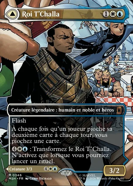 Roi T'Challa // La Panthère Noire, espoir persistant, carte Magic MSH 346 — extension Marvel Super Heroes