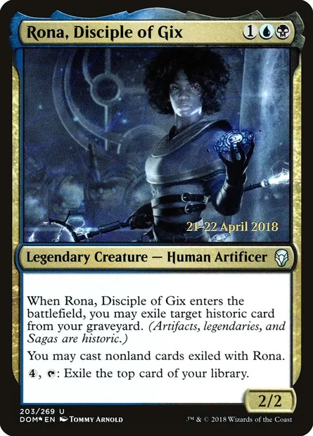 Rona, disciple de Gix, carte Magic PDOM 203s — extension Dominaria Promos