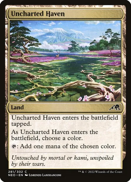 Uncharted Haven, Magic card NEO 281 — Kamigawa: Neon Dynasty set