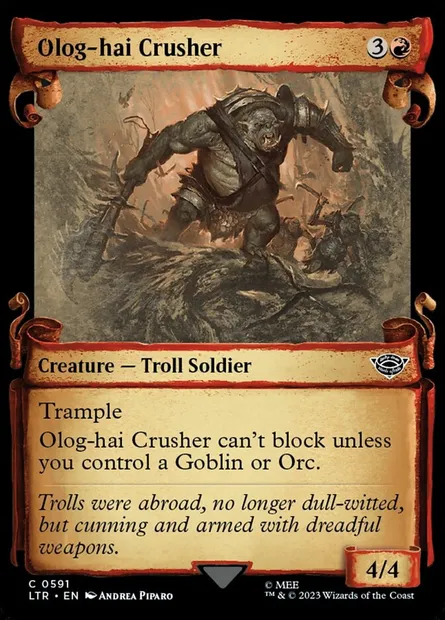 Écrabouilleur Olog-hai, carte Magic LTR 591 — extension Le Seigneur des Anneaux : chroniques de la Terre du Milieu