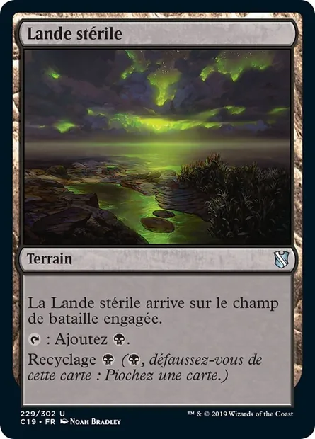 Lande stérile, carte Magic C19 229 — extension Commander 2019