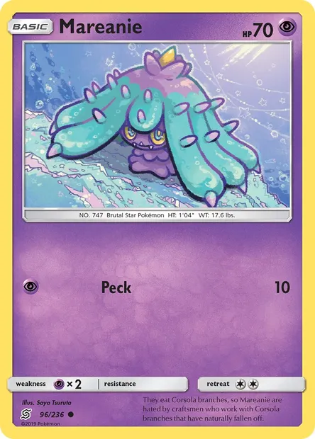 Mareanie, Pokémon card UNM 96 — Unified Minds set