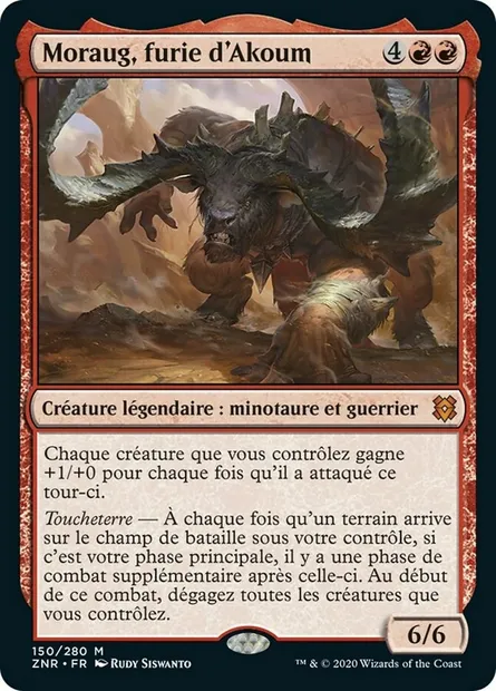 Moraug, furie d'Akoum, carte Magic ZNR 150 — extension Renaissance de Zendikar