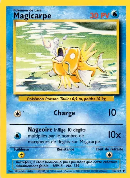 Magicarpe, carte Pokémon BS 35 — extension Set de Base