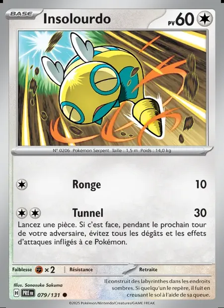 Insolourdo, carte Pokémon PRE 079 — extension Évolutions Prismatiques